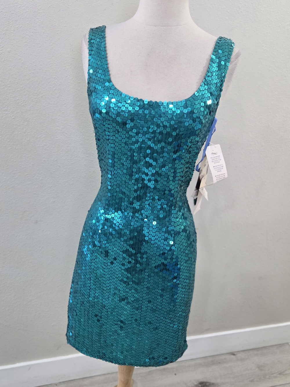 Niteline Teal Sequin Mini Dress